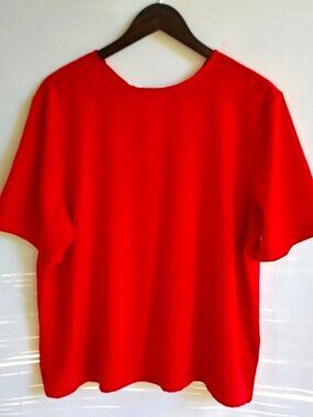 Liz Baker XL Red Short Sleeved Shell Top Plus